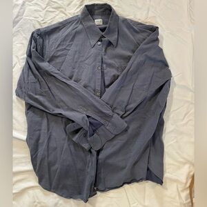 Giorgio Armani Slate Blue Herringbone Shirt